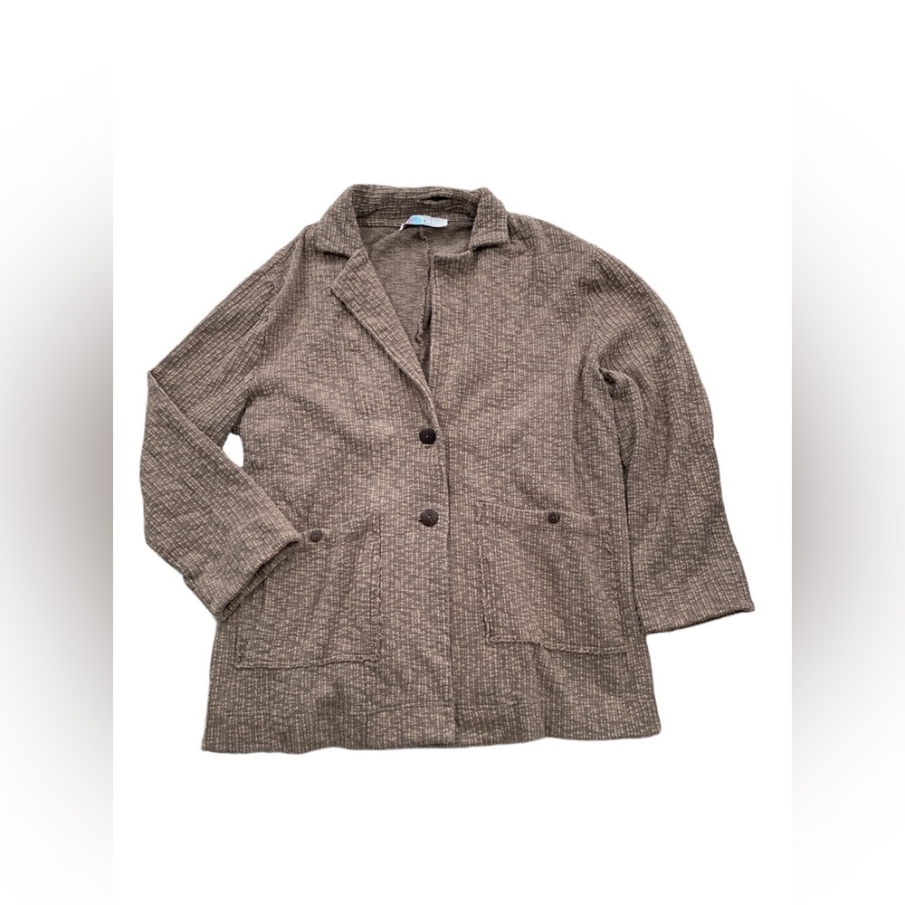 Free People Beach Women’s Size Medium Brown Reign Textured Knit Blazer Cardigan